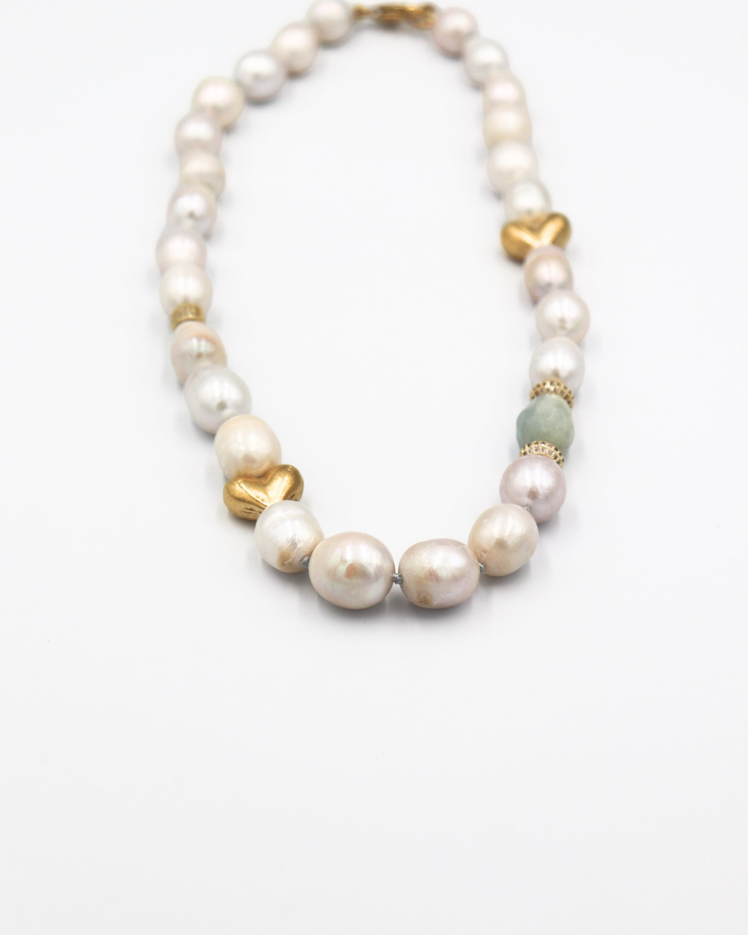 Pearl & Gold Heart Necklace