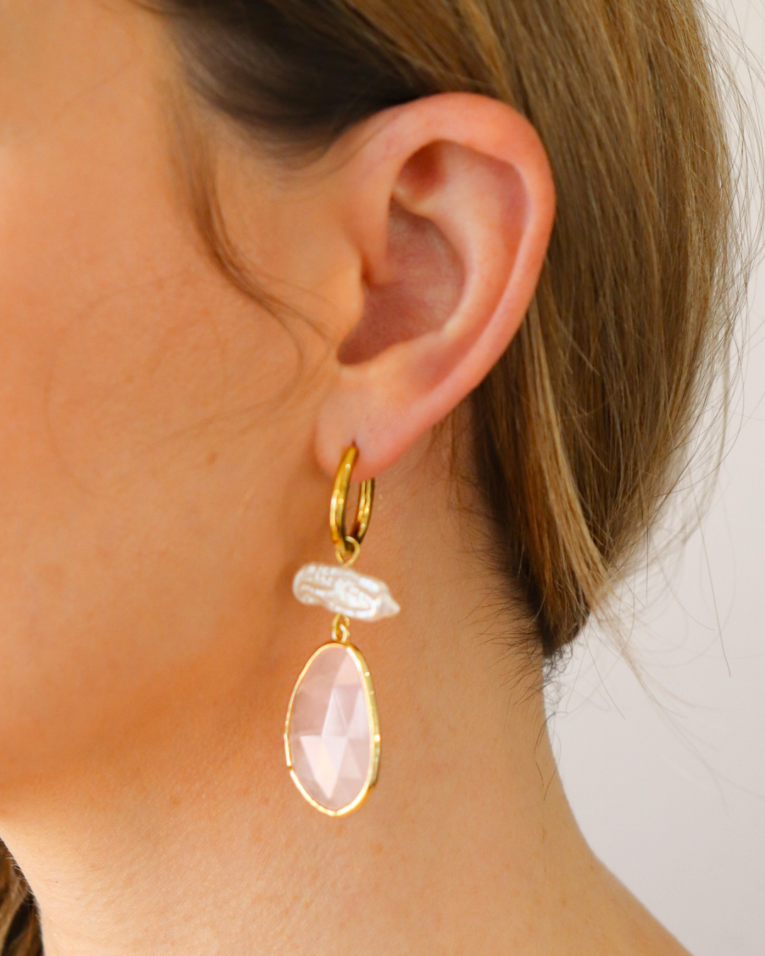 Pearl & Gemstone Drop Earrings
