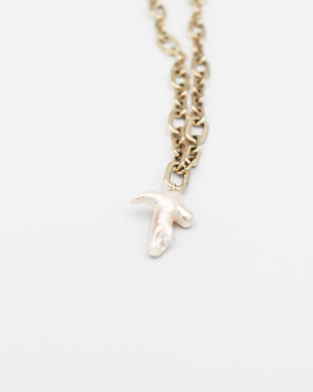 Baroque Pearl Pendant Gold Chain Necklace