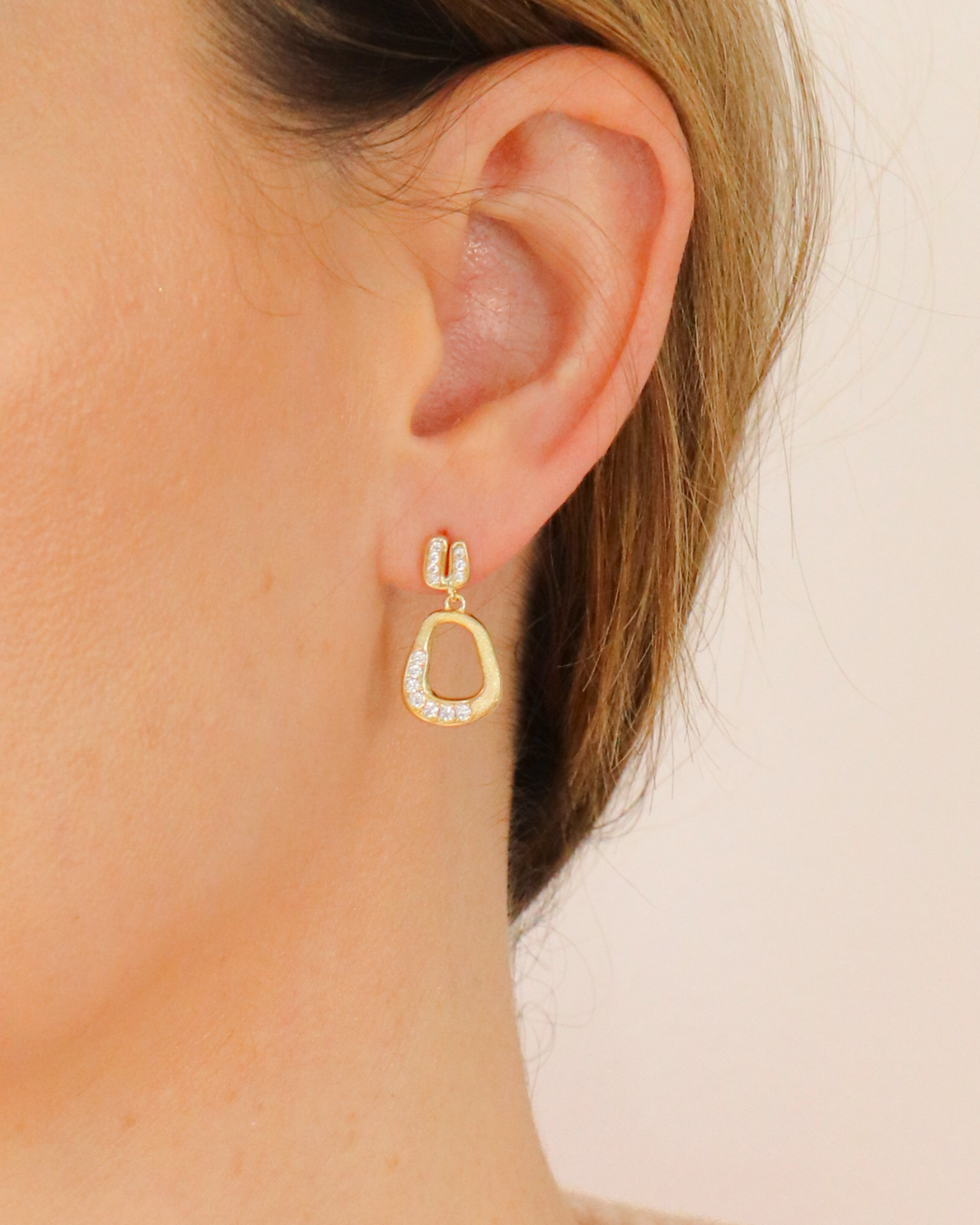 Crystal Pavé Open Link Drop Earrings