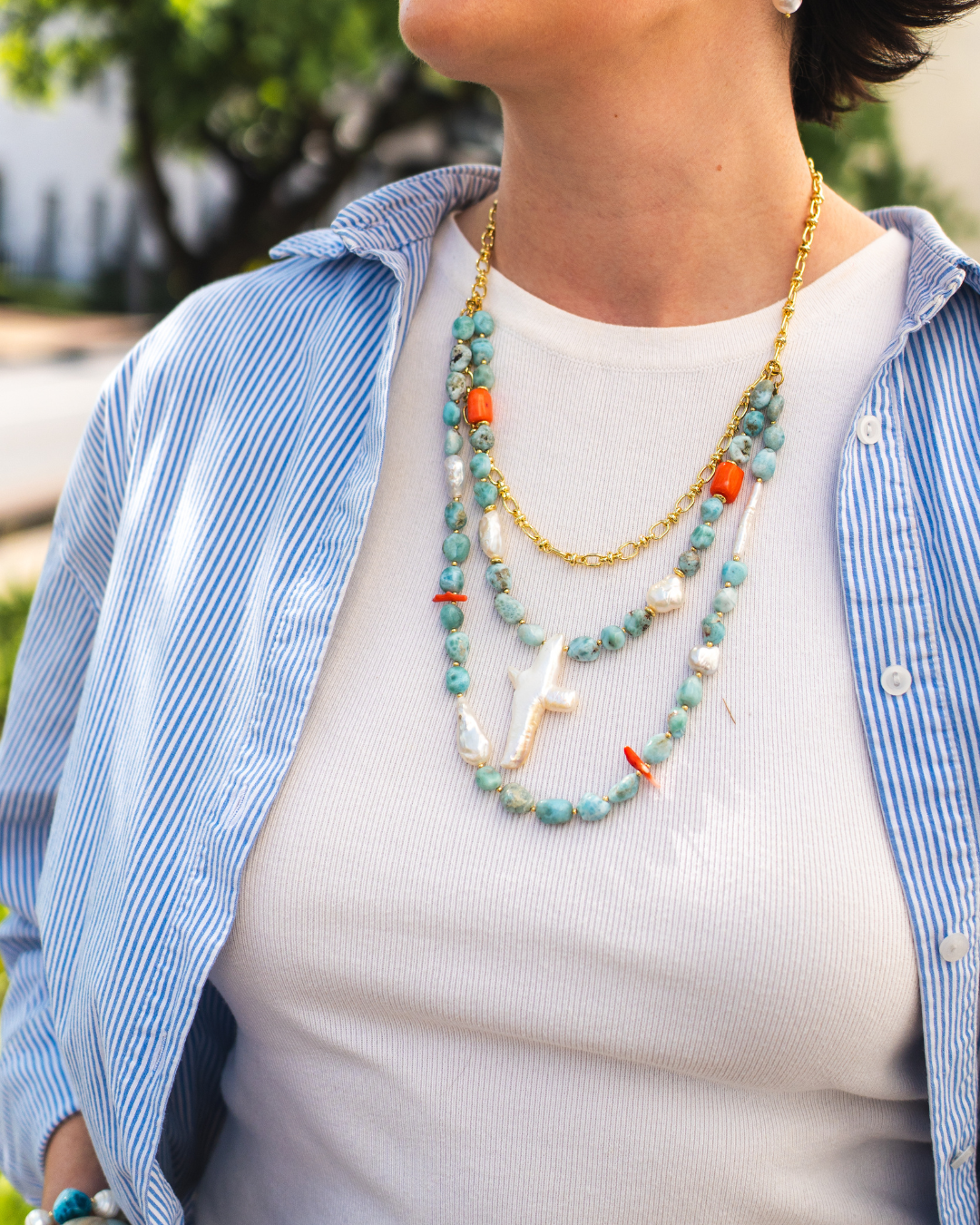 Coastal Layers Statement Necklace