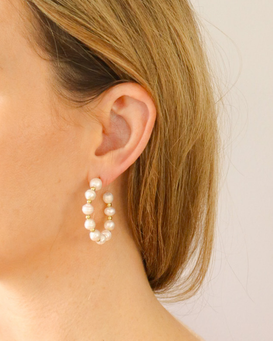 Freshwater Pearl Hoop Earrings