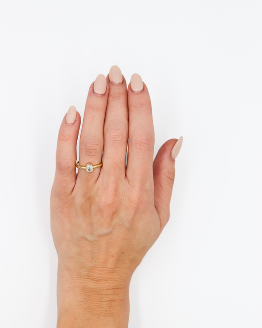 Oval Crystal Ring