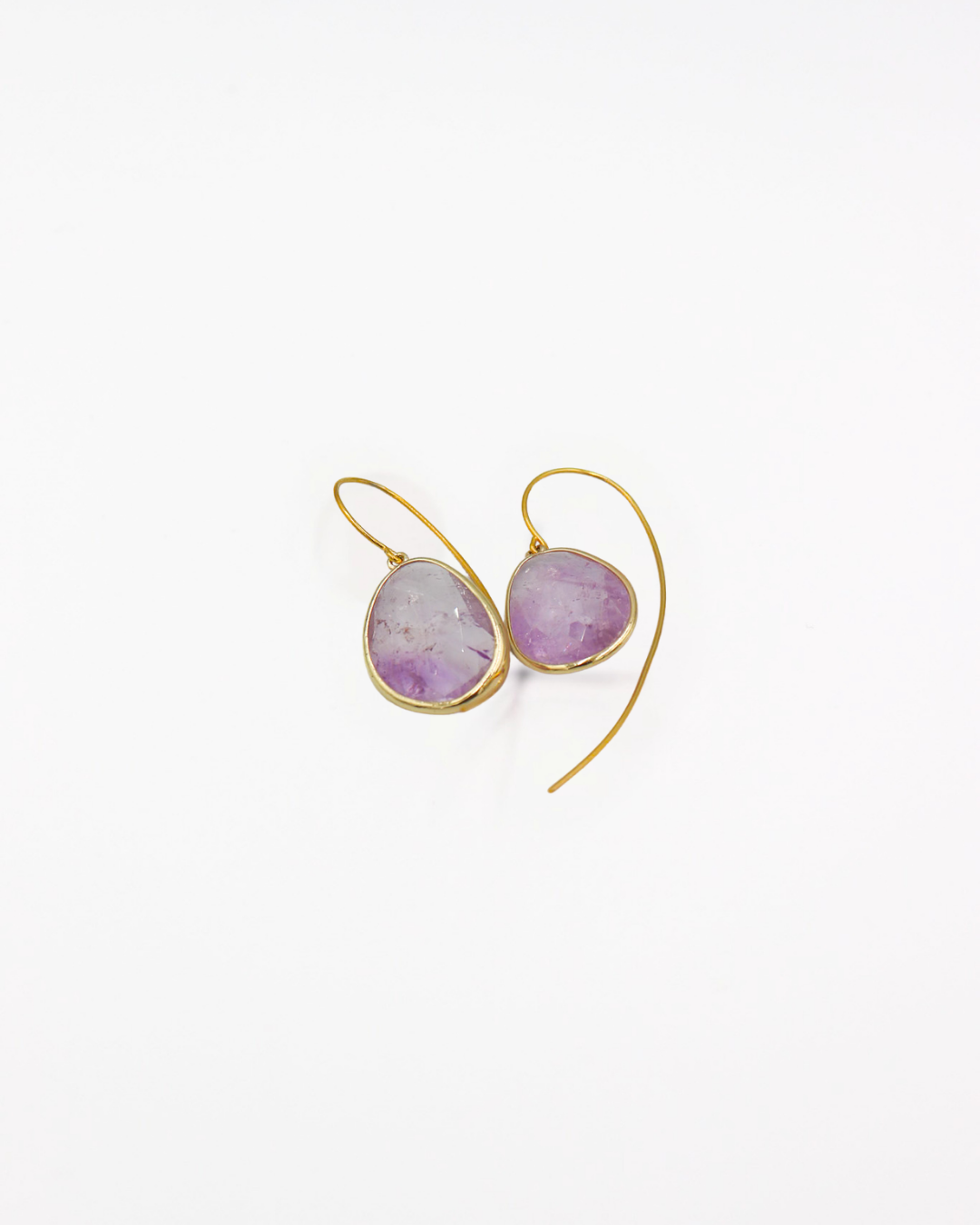 Amethyst Slice Drop Earrings