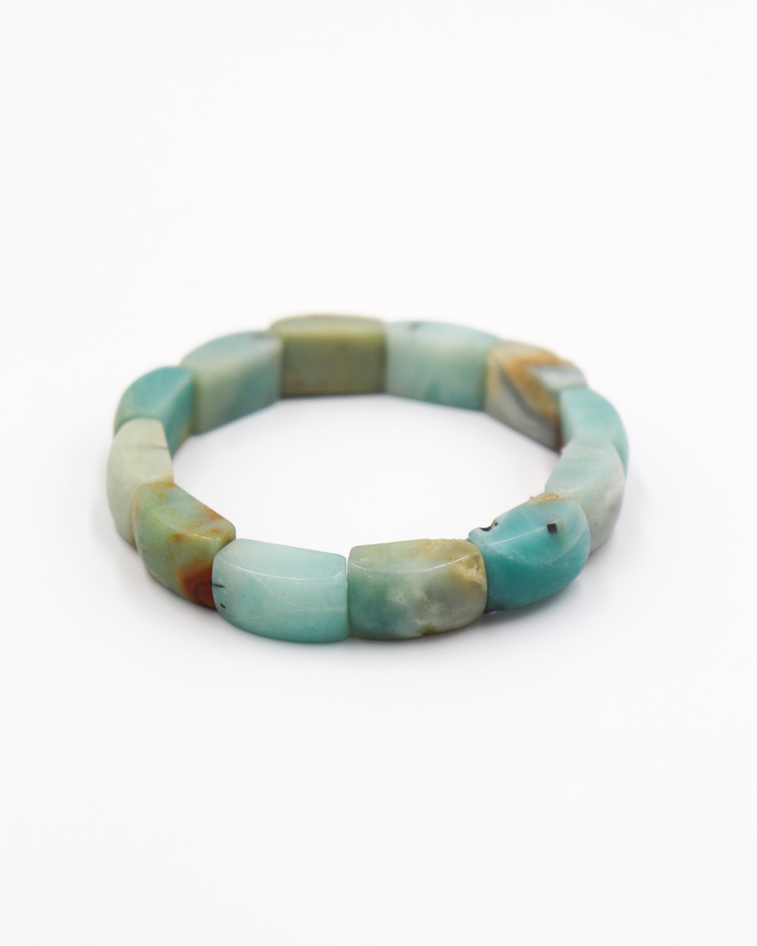Amazonite Tube Bead Stretch Bracelet