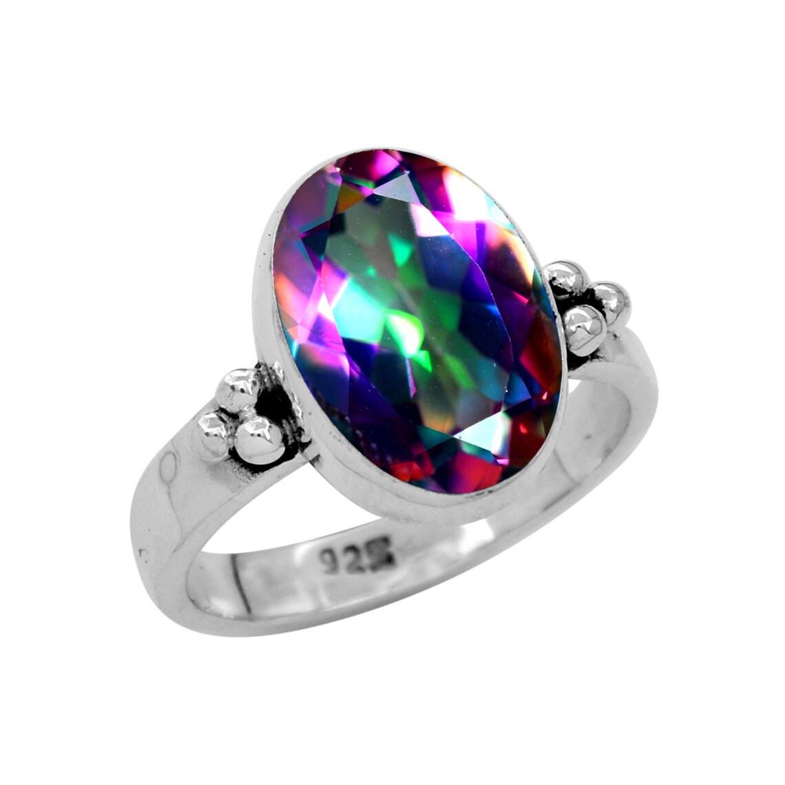Mystic Topaz Sterling Silver Cocktail Ring